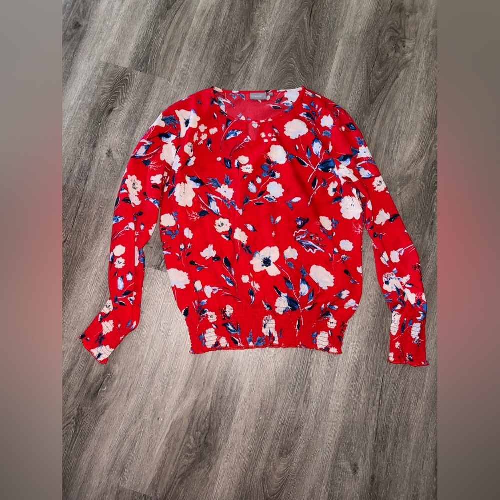 B.Young • Red Floral Blouse